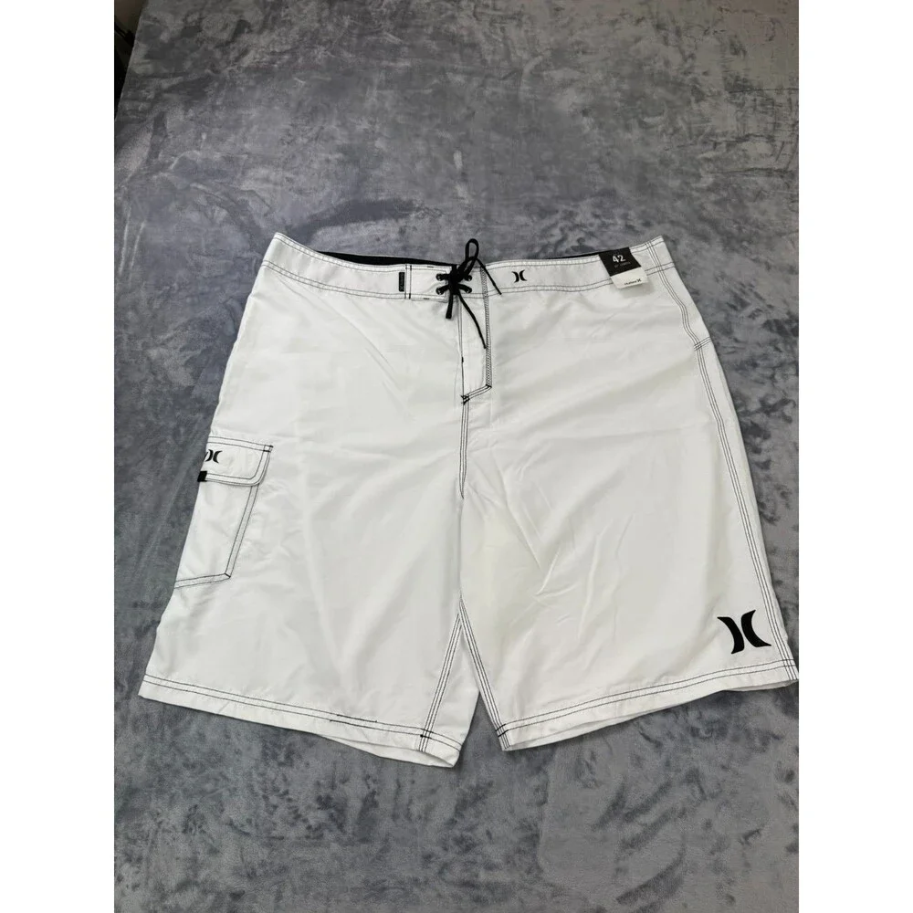 HURLEY One And Only BDST SSDE IN White Board Shorts Trunks Mens Size 42 NWT